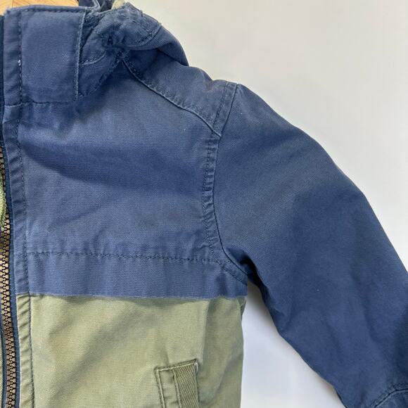 OshKosk Blue and Green Light Weight Full Zip Colorblock Jacket Boys 2T - Picture 7 of 13